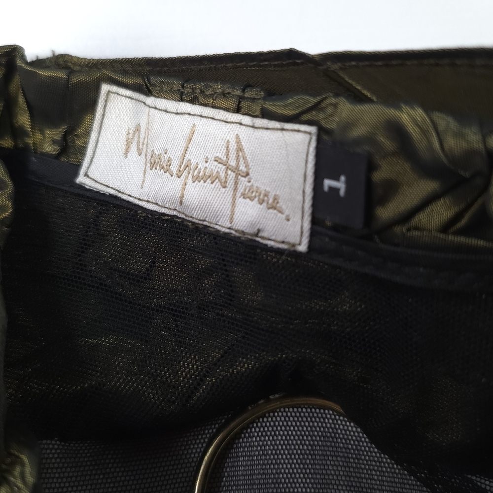 Marie Saint Pierre Avant Garde Couture Jacket Tunic - Gold/Green Taffeta S - Picture 3 of 11